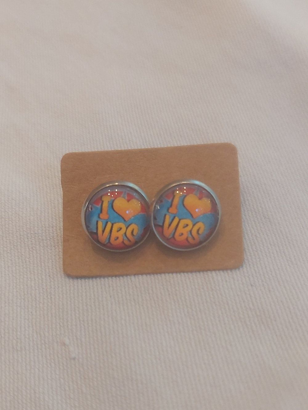 I Heart VBS Round Stud Earrings